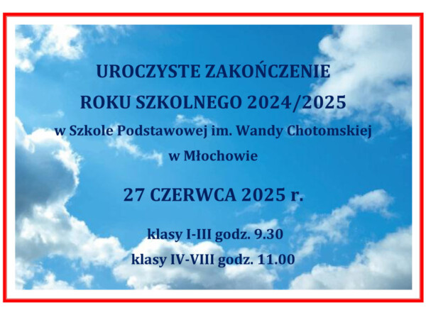 Zakończenie roku szkolnego 2024/2025
