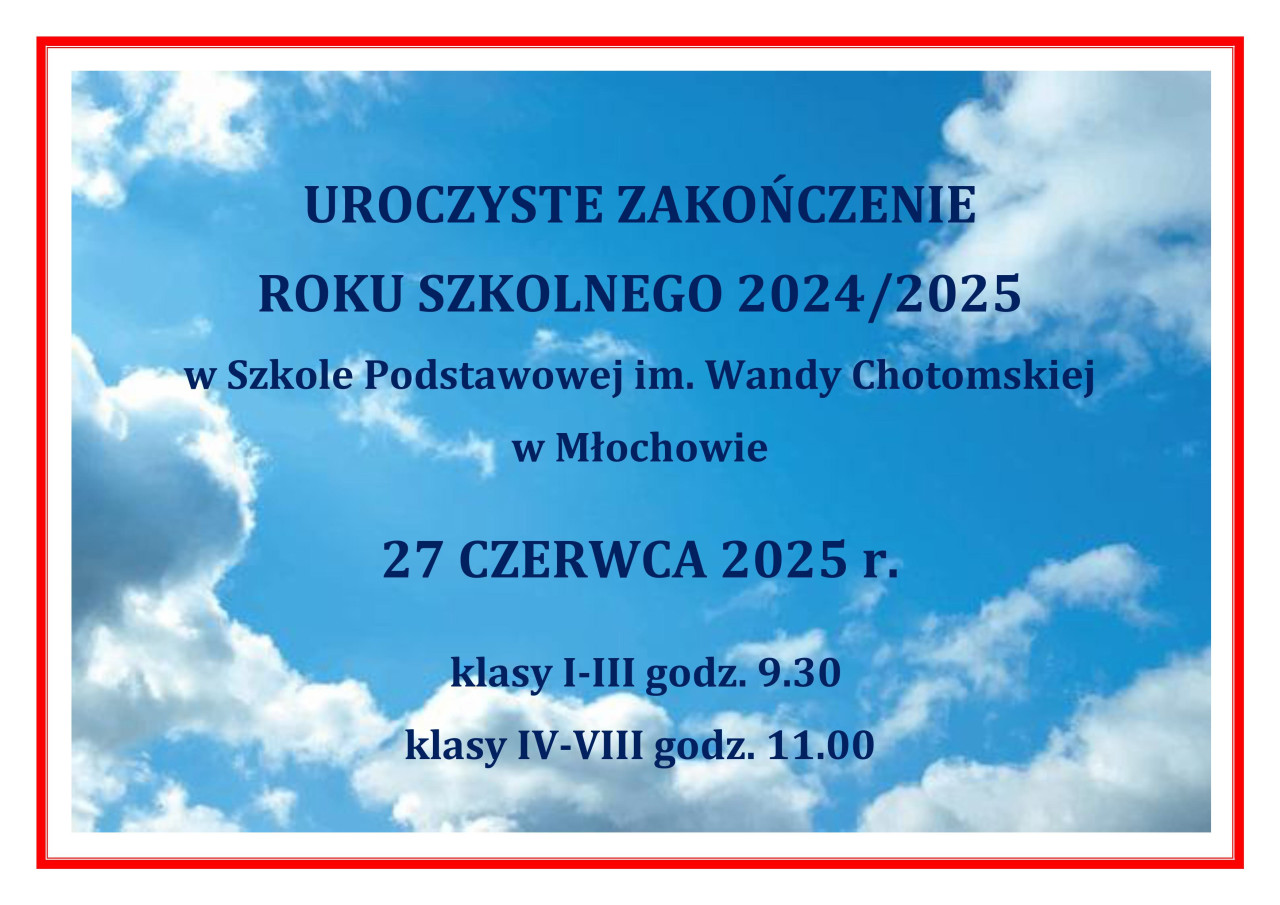 Zakończenie roku szkolnego 2024/2025